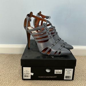 Rebecca Minkoff Randi strappy 8 1/2 grey shoes. Never worn.